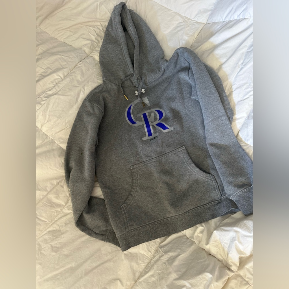 Under Armour Gray Hoodie with Blue Accents